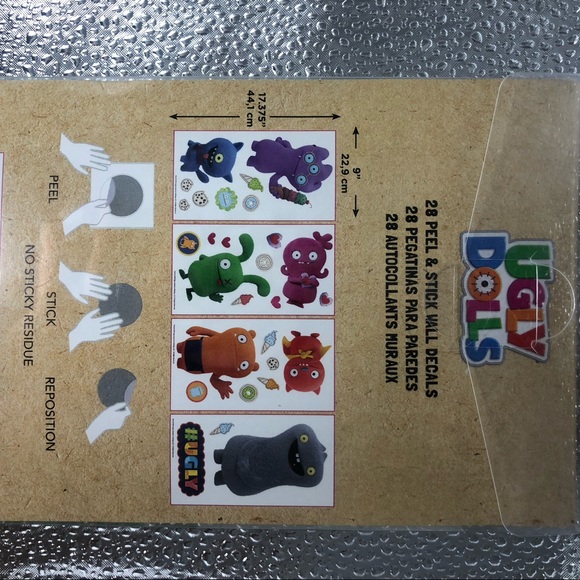 Ugly dolls removable & repositionable. 28 peel & stick wall decals. NWT - Picture 4 of 5